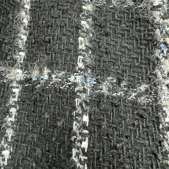 T Tahari Womens 14 Tweed Black Checkered Wool Blend Long - Picture 5 of 7